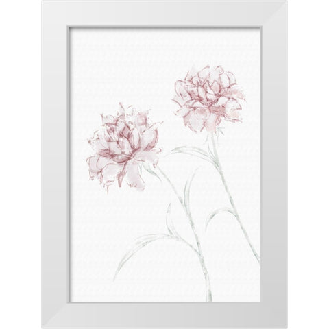 Peony 03 White Modern Wood Framed Art Print by Artographie Studio