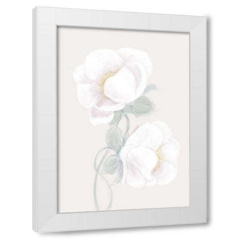 Lush Peony White Modern Wood Framed Art Print by Artographie Studio