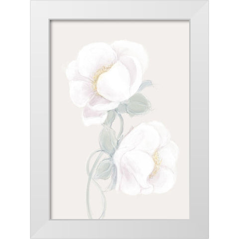 Lush Peony White Modern Wood Framed Art Print by Artographie Studio
