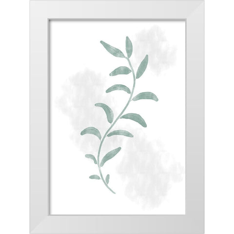 Jazzy Leaves White Modern Wood Framed Art Print by Artographie Studio