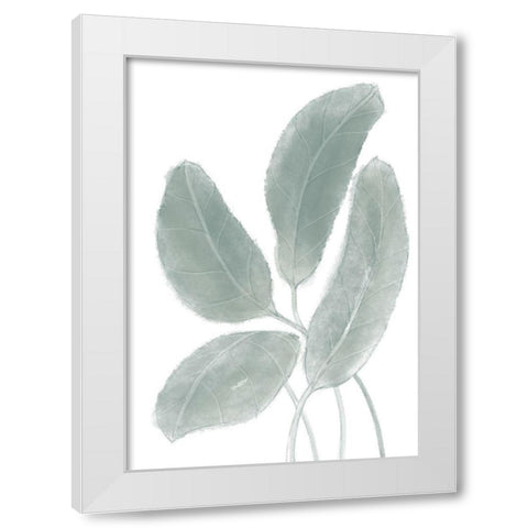 Leaves Watercolor 02 White Modern Wood Framed Art Print by Artographie Studio