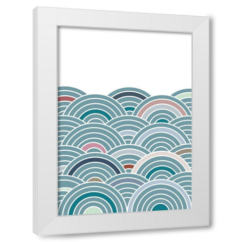 Sea of Rainbows White Modern Wood Framed Art Print by Artographie Studio