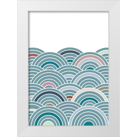 Sea of Rainbows White Modern Wood Framed Art Print by Artographie Studio