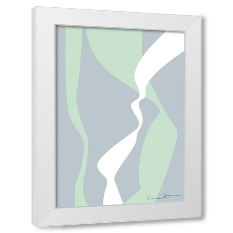 Wavy Tracks White Modern Wood Framed Art Print by Artographie Studio