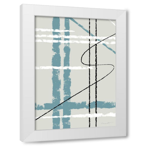 Messy Lines White Modern Wood Framed Art Print by Artographie Studio