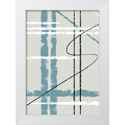 Messy Lines White Modern Wood Framed Art Print by Artographie Studio