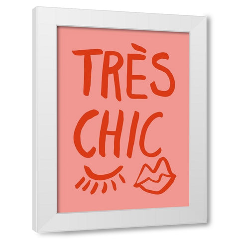 TrAus Chic Pink White Modern Wood Framed Art Print by Artographie Studio