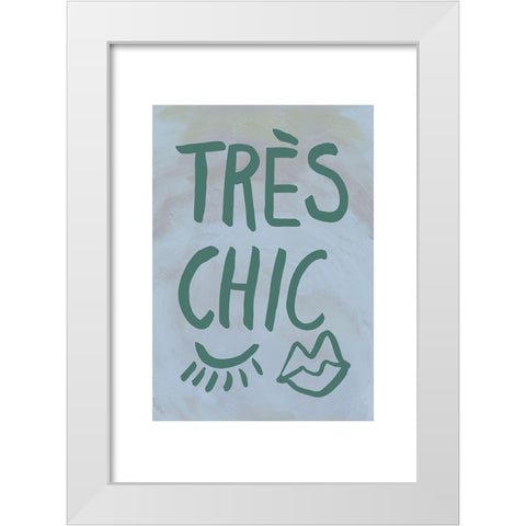 TrAus Chic Blue Frame White Modern Wood Framed Art Print by Artographie Studio