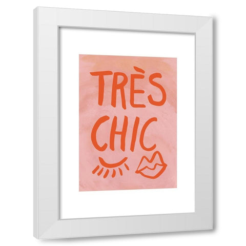 TrAus Chic Pink Frame White Modern Wood Framed Art Print by Artographie Studio