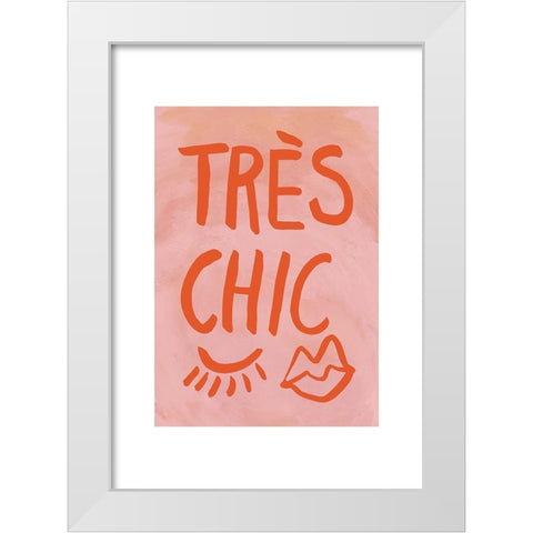 TrAus Chic Pink Frame White Modern Wood Framed Art Print by Artographie Studio