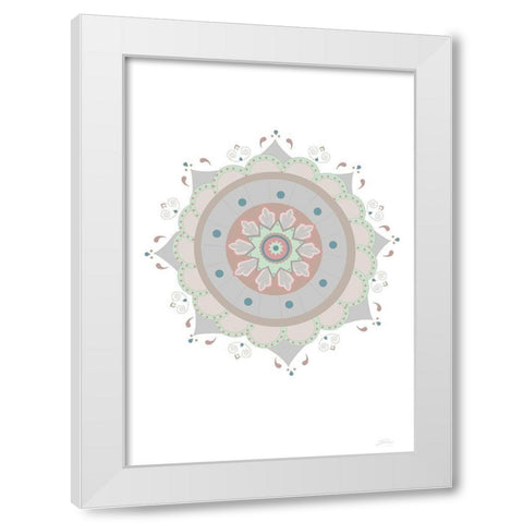 Mandala Fiesta White Modern Wood Framed Art Print by Artographie Studio