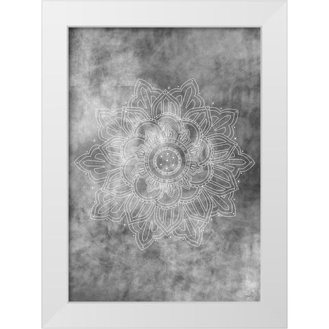 Mandala Smokey White Modern Wood Framed Art Print by Artographie Studio