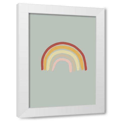 Rainbow Green White Modern Wood Framed Art Print by Artographie Studio