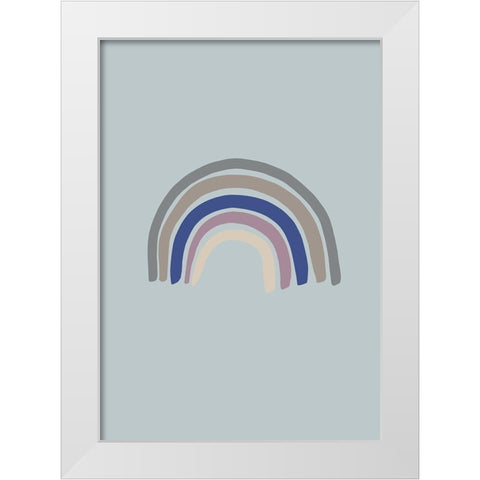 Rainbow Blue White Modern Wood Framed Art Print by Artographie Studio