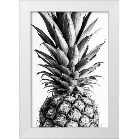 Pinapple Black a White 03 White Modern Wood Framed Art Print by Artographie Studio