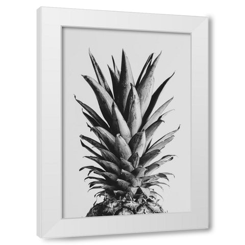 Pinapple Black a White 05 White Modern Wood Framed Art Print by Artographie Studio