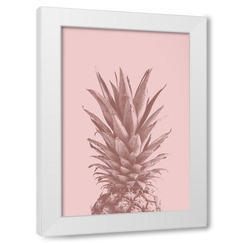Pinapple Pink 05 White Modern Wood Framed Art Print by Artographie Studio