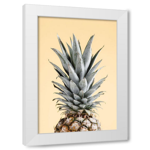 Pineapple Yellow 04 White Modern Wood Framed Art Print by Artographie Studio