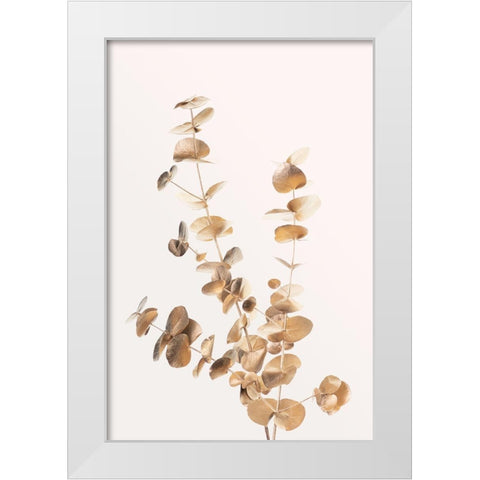 Eucalyptus Gold No 04 White Modern Wood Framed Art Print by Artographie Studio