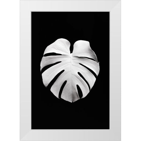 Monstera White 04 White Modern Wood Framed Art Print by Artographie Studio