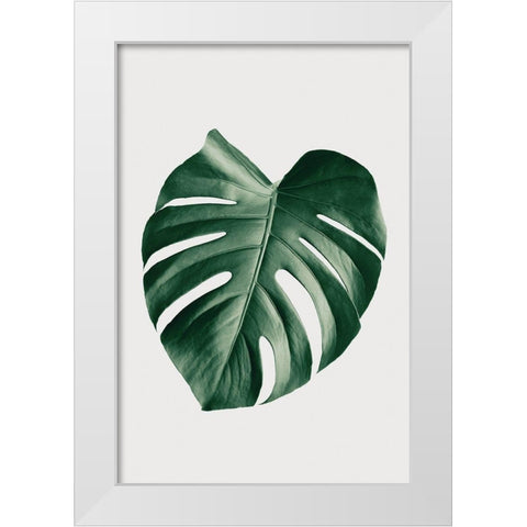 Monstera Natural 23 White Modern Wood Framed Art Print by Artographie Studio