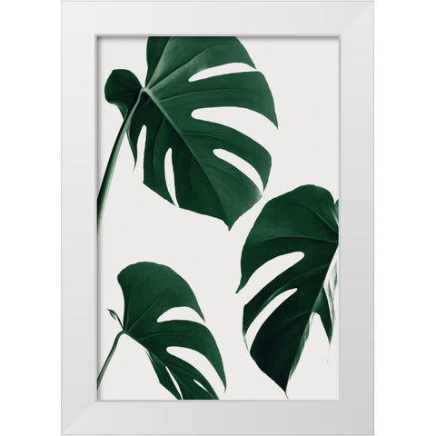 Monstera Nautral 39 White Modern Wood Framed Art Print by Artographie Studio