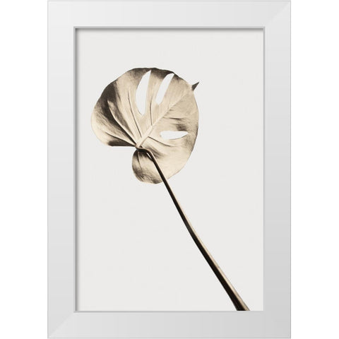 Monstera Gold 03 White Modern Wood Framed Art Print by Artographie Studio