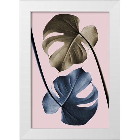 Monstera Pink Light 02 White Modern Wood Framed Art Print by Artographie Studio