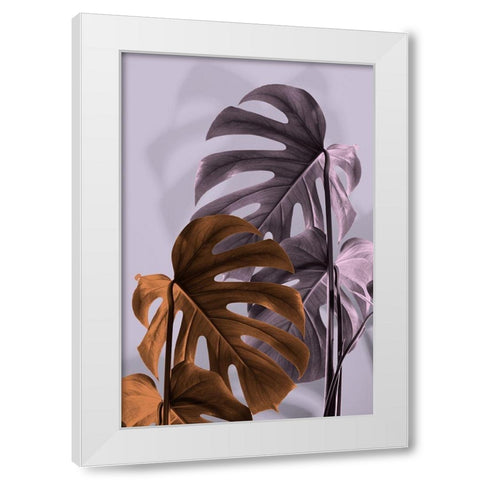 Monstera Purple 02 White Modern Wood Framed Art Print by Artographie Studio