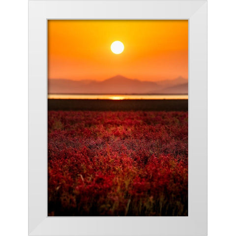 Orange Sky White Modern Wood Framed Art Print by Sono, Hidenori