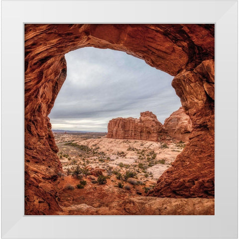 Rocks and Desert White Modern Wood Framed Art Print by Kosterev, Anatoliy
