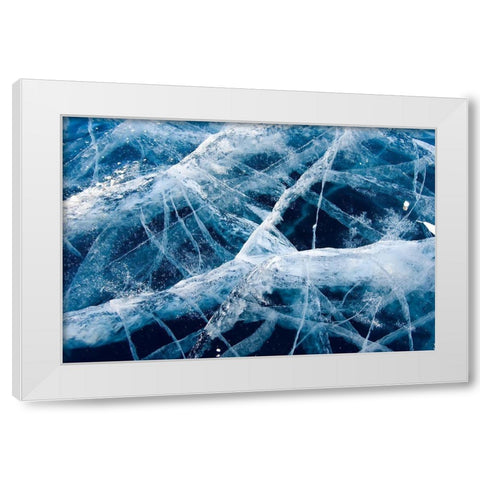 Baikal ice White Modern Wood Framed Art Print by Bondarenko, Alexander