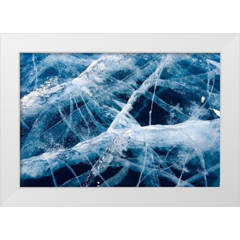 Baikal ice White Modern Wood Framed Art Print by Bondarenko, Alexander