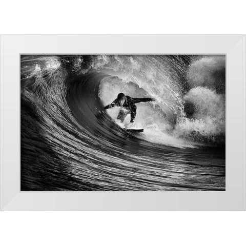 Pure Adrenaline White Modern Wood Framed Art Print by Moretti, Claudio