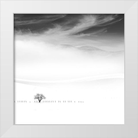 Poems of Silence White Modern Wood Framed Art Print by Nodeh, Mostafa