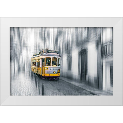 Lisboa White Modern Wood Framed Art Print by Reichelt, Dieter