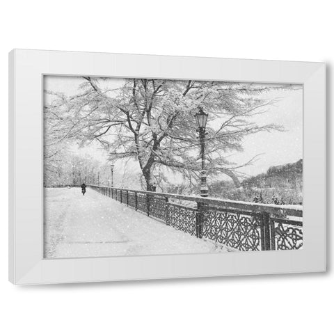 Winter in Kiev White Modern Wood Framed Art Print by Kiyashko, Alexander