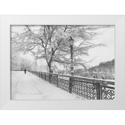 Winter in Kiev White Modern Wood Framed Art Print by Kiyashko, Alexander