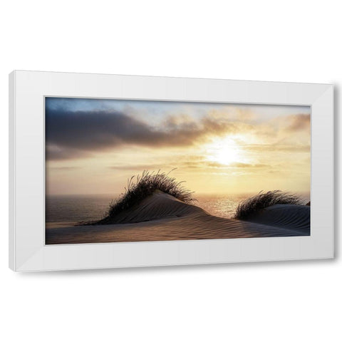 Dune Denmark White Modern Wood Framed Art Print by Heggemann, Christiane