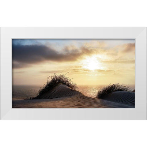 Dune Denmark White Modern Wood Framed Art Print by Heggemann, Christiane
