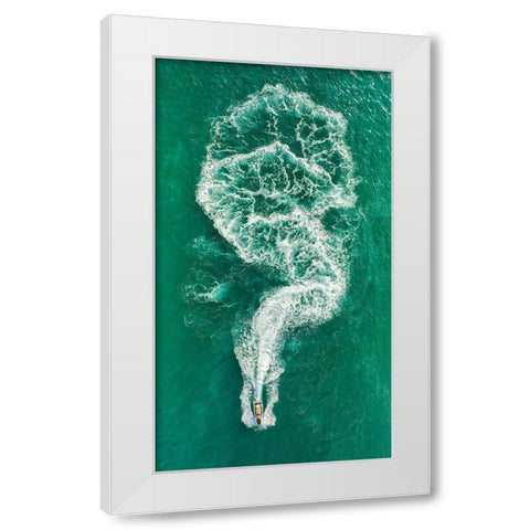 Foamy Journey White Modern Wood Framed Art Print by Meirovich, Ido