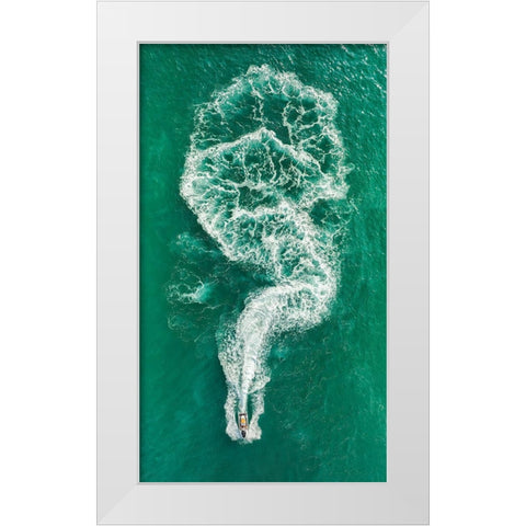 Foamy Journey White Modern Wood Framed Art Print by Meirovich, Ido