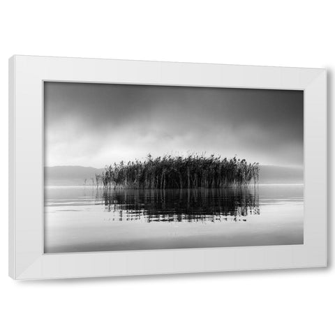Lake Volvi VII White Modern Wood Framed Art Print by Digalakis, George