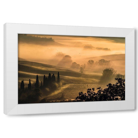 Poetry White Modern Wood Framed Art Print by Doretti, Pamela