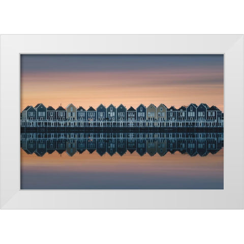 Drifting Houses White Modern Wood Framed Art Print by Franzoni, de Franzoni