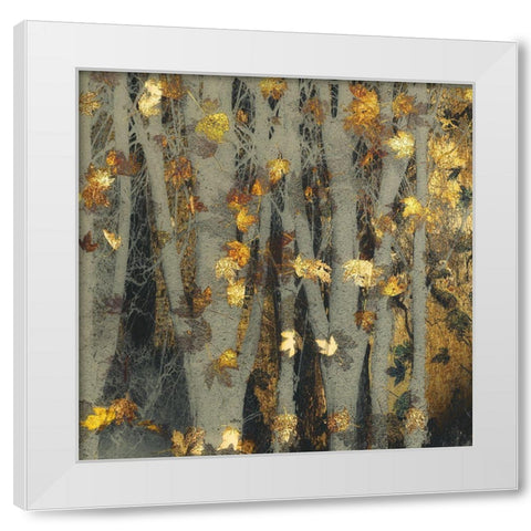 Gold leaf White Modern Wood Framed Art Print by Talen, Nel