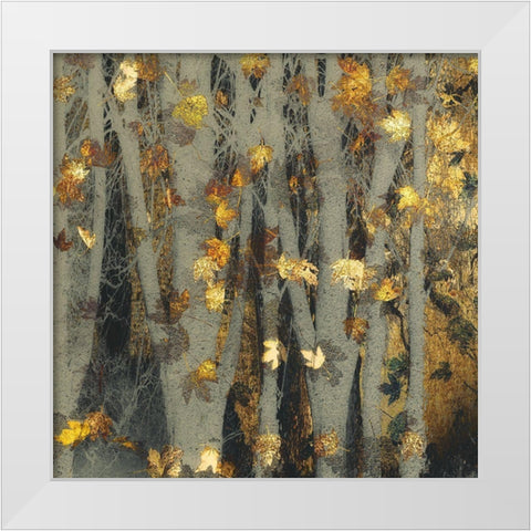 Gold leaf White Modern Wood Framed Art Print by Talen, Nel