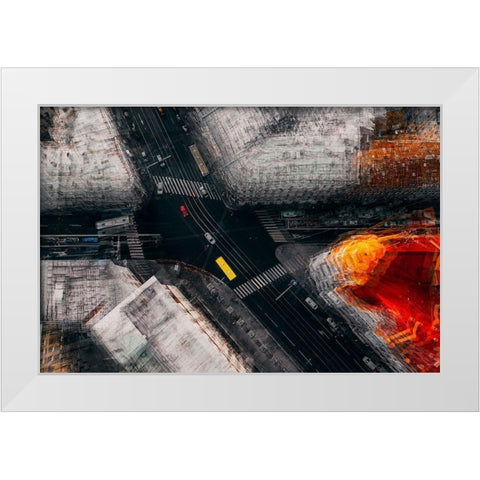 Moscow Crossroad White Modern Wood Framed Art Print by Chiriaco, Carmine