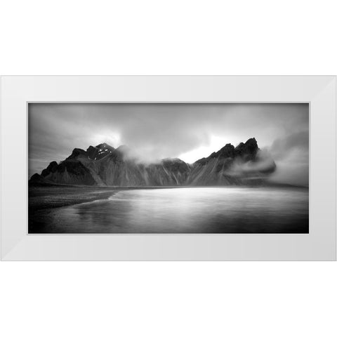 Vestrahorn White Modern Wood Framed Art Print by Engstrom, Erik