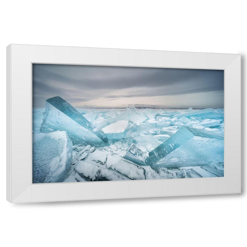 Toroses of Baikal White Modern Wood Framed Art Print by Iakovlev, Vasily